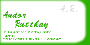 andor ruttkay business card